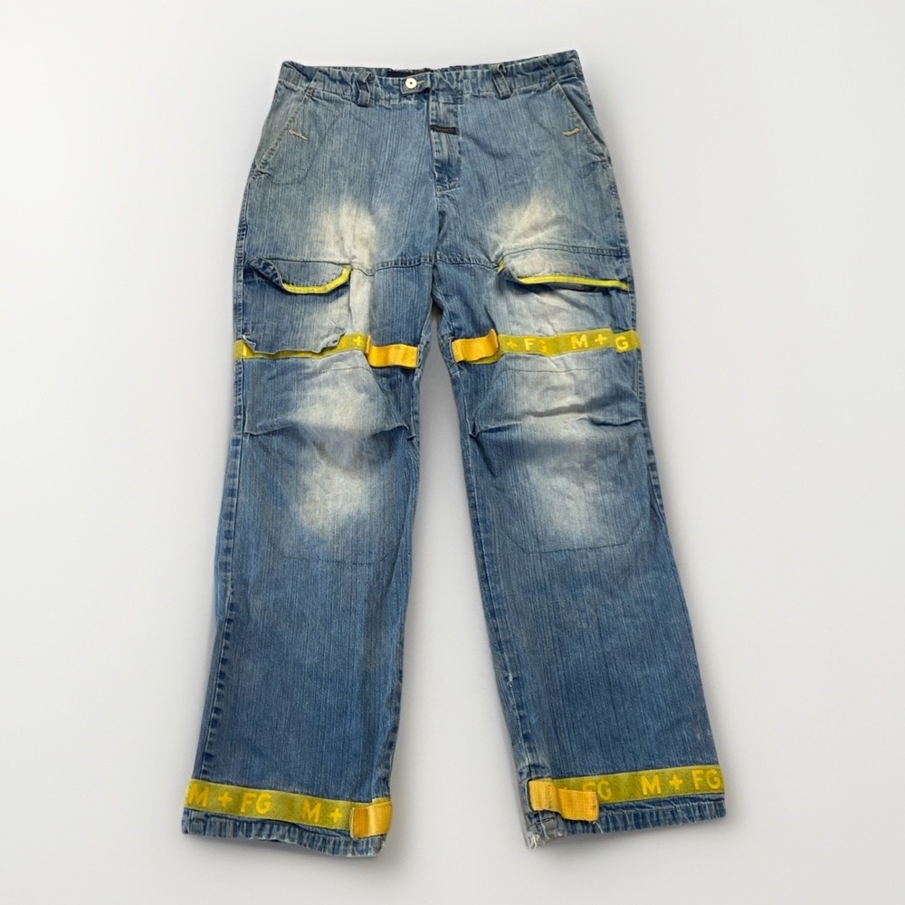 Marithe Francois Girbaud‎ Jeans Mens 38 x 33 Cargo Shuttle Strap Denim Y2k Vtg